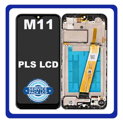Original &Gamma;&nu;ή&sigma;&iota;&omicron; Samsung Galaxy M11 2020 M115 (SM-M115F, SM-M115F/DSN) PLS IPS LCD Display Screen Assembly &Omicron;&theta;ό&nu;&eta; + Touch Screen Digitizer &Mu;&eta;&chi;&alpha;&nu;&iota;&sigma;&mu;ό&sigmaf; &Alpha;&phi;ή&sigmaf; + Frame Bezel &Pi;&lambda;&alpha;ί&sigma;&iota;&omicron; &Sigma;&alpha;&sigma;ί Black GH81-18736A (Service Pack By Samsung)