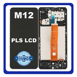 Original &Gamma;&nu;ή&sigma;&iota;&omicron; Samsung Galaxy M12 2021 M127 (M127F/DSN) PLS IPS LCD Display Screen Assembly &Omicron;&theta;ό&nu;&eta; + Touch Screen Digitizer &Mu;&eta;&chi;&alpha;&nu;&iota;&sigma;&mu;ό&sigmaf; &Alpha;&phi;ή&sigmaf; + Frame Bezel &Pi;&lambda;&alpha;ί&sigma;&iota;&omicron; &Sigma;&alpha;&sigma;ί Black GH82-25042A GH82-25043A (Service Pack By Samsung)