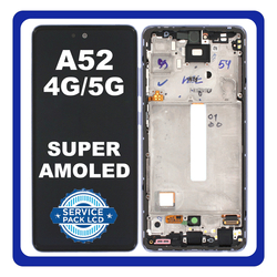 Original &Gamma;&nu;ή&sigma;&iota;&omicron; Samsung Galaxy A52 A525 A526 (A525F, A525F/DS, A526B, A526B/DS) AMOLED LCD Display Screen Assembly &Omicron;&theta;ό&nu;&eta; + Touch Digitizer &Mu;&eta;&chi;&alpha;&nu;&iota;&sigma;&mu;ό&sigmaf; &Alpha;&phi;ή&sigmaf; + Frame Bezel &Pi;&lambda;&alpha;ί&sigma;&iota;&omicron; Violet &Mu;&omega;&beta; GH82-25524C GH82-25526C GH82-25754C (Service Pack By Samsung)