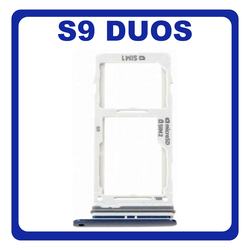 Original &Gamma;&nu;ή&sigma;&iota;&omicron; Samsung Galaxy S9 Duos, S9Duos G960FD G960F/DS SIM Tray + Micro SD Tray &Beta;ά&sigma;&eta; &Theta;ή&kappa;&eta; &Kappa;ά&rho;&tau;&alpha;&sigmaf; Blue &Mu;&pi;&lambda;&epsilon; GH98-42650D (Service Pack By Samsung)