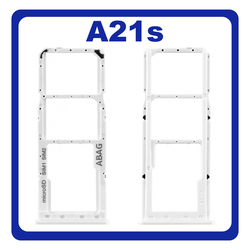 Original &Gamma;&nu;ή&sigma;&iota;&omicron; Samsung Galaxy A21s 2020 A217 (A217F, A217F/DS, A217F/DSN, A217M, A217M/DS, A217N) SIM Tray + Micro SD Tray &Beta;ά&sigma;&eta; &Theta;ή&kappa;&eta; &Kappa;ά&rho;&tau;&alpha;&sigmaf; White Ά&sigma;&pi;&rho;&omicron; GH98-45392B (Service Pack By Samsung)
