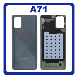 HQ OEM &Sigma;&upsilon;&mu;&beta;&alpha;&tau;ό &Gamma;&iota;&alpha; Samsung Galaxy A71 (SM-A715F, SM-A715F/DS) Rear Back Battery Cover &Pi;ί&sigma;&omega; &Kappa;&alpha;&pi;ά&kappa;&iota; &Mu;&pi;&alpha;&tau;&alpha;&rho;ί&alpha;&sigmaf; Black &Mu;&alpha;ύ&rho;&omicron; (Grade AAA+++)