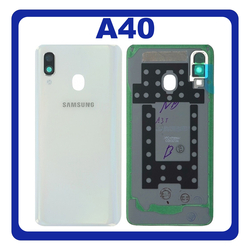 &Gamma;&nu;ή&sigma;&iota;&alpha; Original Samsung Galaxy A40 (SM-A405F, SM-A405FN, SM-A405FM, SM-A405S) Rear Back Battery Cover &Pi;ί&sigma;&omega; &Kappa;ά&lambda;&upsilon;&mu;&mu;&alpha; &Kappa;&alpha;&pi;ά&kappa;&iota; &Pi;&lambda;ά&tau;&eta; &Mu;&pi;&alpha;&tau;&alpha;&rho;ί&alpha;&sigmaf; White Ά&sigma;&pi;&rho;&omicron; GH82-19406B (Service Pack By Samsung)