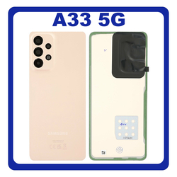 &Gamma;&nu;ή&sigma;&iota;&alpha; Original Samsung Galaxy A33 5G (SM-A336E, SM-A336B) Rear Back Battery Cover &Pi;ί&sigma;&omega; &Kappa;ά&lambda;&upsilon;&mu;&mu;&alpha; &Kappa;&alpha;&pi;ά&kappa;&iota; &Pi;&lambda;ά&tau;&eta; &Mu;&pi;&alpha;&tau;&alpha;&rho;ί&alpha;&sigmaf; + Camera Lens &Tau;&zeta;&alpha;&mu;ά&kappa;&iota; &Kappa;ά&mu;&epsilon;&rho;&alpha;&sigmaf; Peach GH82-28042D (Service By Samsung)