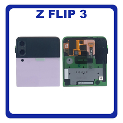&Gamma;&nu;ή&sigma;&iota;&alpha; Original Samsung Galaxy Z Flip 3 5G (SM-F711B, SM-F711N) Rear Back Battery Cover &Pi;ί&sigma;&omega; &Kappa;ά&lambda;&upsilon;&mu;&mu;&alpha; &Kappa;&alpha;&pi;ά&kappa;&iota; &Mu;&pi;&alpha;&tau;&alpha;&rho;ί&alpha;&sigmaf; + Super AMOLED LCD Display Screen Assembly &Omicron;&theta;ό&nu;&eta; Lavender &Mu;&omega;&beta; GH97-27031D (Service Pack By Samsung)