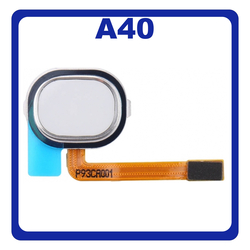 Original &Gamma;&nu;ή&sigma;&iota;&omicron; Samsung Galaxy A40 A405 (SM-A405F, SM-A405FN, SM-A405FM, SM-A405S, SM-A405FN/DS, SM-A405F/DS, SM-A405FM/DS) &Kappa;&epsilon;&nu;&tau;&rho;&iota;&kappa;ό &Kappa;&omicron;&upsilon;&mu;&pi;ί &Pi;&lambda;ή&kappa;&tau;&rho;&omicron; Home Button + Flex Cable White Ά&sigma;&pi;&rho;&omicron; GH96-12484B (Service Pack By Samsung)