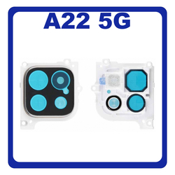 Original &Gamma;&nu;ή&sigma;&iota;&omicron; Samsung Galaxy A22 5G A226 (SM-A226B, SM-A226B/DS, SM-A226B/DSN) Deco Frame For Rear Back Camera Lens &Delta;&iota;&alpha;&kappa;&omicron;&sigma;&mu;&eta;&tau;&iota;&kappa;ό &Pi;&lambda;&alpha;ί&sigma;&iota;&omicron; &Gamma;&iota;&alpha; &Pi;ί&sigma;&omega; &Tau;&zeta;&alpha;&mu;ά&kappa;&iota; &Kappa;ά&mu;&epsilon;&rho;&alpha;&sigmaf; White Ά&sigma;&pi;&rho;&omicron; GH81-20707A (Service Pack By Samsung)