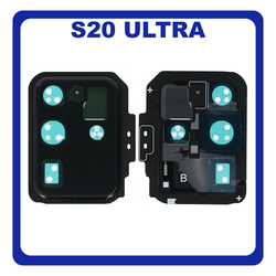 &Gamma;&nu;ή&sigma;&iota;&alpha; Original Samsung Galaxy S20 Ultra (SM-G988B/DS) Rear Back Camera Frame &Pi;ί&sigma;&omega; &Pi;&lambda;&alpha;ί&sigma;&iota;&omicron; &Kappa;ά&mu;&epsilon;&rho;&alpha;&sigmaf; Cosmic Black &Mu;&alpha;ύ&rho;&omicron; GH98-45031A (Service Pack By Samsung)