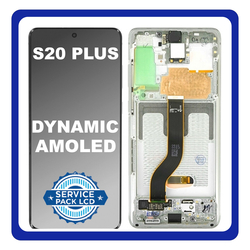 &Gamma;&nu;ή&sigma;&iota;&alpha; Original Samsung Galaxy S20+ 5G, S20 Plus 5G (SM-G986, SM-G986F) Dynamic AMOLED LCD Display Screen Assembly &Omicron;&theta;ό&nu;&eta; + Touch Screen Digitizer &Mu;&eta;&chi;&alpha;&nu;&iota;&sigma;&mu;ό&sigmaf; &Alpha;&phi;ή&sigmaf; + Frame Bezel &Pi;&lambda;&alpha;ί&sigma;&iota;&omicron; &Sigma;&alpha;&sigma;ί Cloud White GH82-22134B (Service Pack By Samsung)