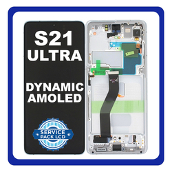&Gamma;&nu;ή&sigma;&iota;&alpha; Original Samsung Galaxy S21 Ultra 5G (G998B, G998B/DS) Dynamic AMOLED LCD Display Screen &Omicron;&theta;ό&nu;&eta;  + Touch Screen DIgitizer &Mu;&eta;&chi;&alpha;&nu;&iota;&sigma;&mu;ό&sigmaf; &Alpha;&phi;ή&sigmaf; + Frame &Pi;&lambda;&alpha;ί&sigma;&iota;&omicron; No Camera &Chi;&omega;&rho;ί&sigmaf; &Kappa;ά&mu;&epsilon;&rho;&alpha; Phantom Silver &Alpha;&sigma;&eta;&mu;ί GH82-26035B (Service Pack By Samsung)