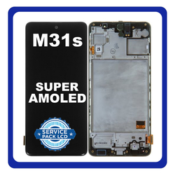 Original &Gamma;&nu;ή&sigma;&iota;&omicron; Samsung Galaxy M31s (SM-M317  M317F/DS, M317F) Super Amoled LCD Display Screen Assembly &Omicron;&theta;ό&nu;&eta; + Touch Digitizer &Mu;&eta;&chi;&alpha;&nu;&iota;&sigma;&mu;ό&sigmaf; &Alpha;&phi;ή&sigmaf; + Frame Bezel &Pi;&lambda;&alpha;ί&sigma;&iota;&omicron; &Sigma;&alpha;&sigma;ί Black &Mu;&alpha;ύ&rho;&omicron; GH82-24114A (Service Pack By Samsung)