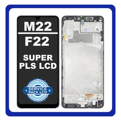 &Gamma;&nu;ή&sigma;&iota;&alpha; Original Samsung Galaxy M22 (SM-M225FV), Galaxy F22 (SM-E225F, SM-E225F/DS) Super AMOLED LCD Display Screen Assembly &Omicron;&theta;ό&nu;&eta; + Touch Screen Digitizer &Mu;&eta;&chi;&alpha;&nu;&iota;&sigma;&mu;ό&sigmaf; &Alpha;&phi;ή&sigmaf; + Frame Bezel &Pi;&lambda;&alpha;ί&sigma;&iota;&omicron; &Sigma;&alpha;&sigma;ί  Black &Mu;&alpha;ύ&rho;&omicron; GH82-26153A (Service Pack By Samsung)