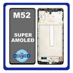 &Gamma;&nu;ή&sigma;&iota;&alpha; Original Samsung Galaxy M52 5G (SM-M526BR, SM-M526B) Super AMOLED LCD Display Screen Assembly &Omicron;&theta;ό&nu;&eta; + Touch Screen Digitizer &Mu;&eta;&chi;&alpha;&nu;&iota;&sigma;&mu;ό&sigmaf; &Alpha;&phi;ή&sigmaf; + Frame Bezel &Pi;&lambda;&alpha;ί&sigma;&iota;&omicron; &Sigma;&alpha;&sigma;ί Black &Mu;&alpha;ύ&rho;&omicron; GH82-27091A (Service Pack By Samsung)