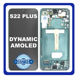 &Gamma;&nu;ή&sigma;&iota;&alpha; Original Samsung Galaxy S22+ 5G , S22 Plus 5G (SM-S906B, SM-S906B/DS) Dynamic AMOLED LCD Display Screen Assembly &Omicron;&theta;ό&nu;&eta; + Touch Screen Digitizer &Mu;&eta;&chi;&alpha;&nu;&iota;&sigma;&mu;ό&sigmaf; &Alpha;&phi;ή&sigmaf; + Frame Bezel &Pi;&lambda;&alpha;ί&sigma;&iota;&omicron; &Sigma;&alpha;&sigma;ί Green &Pi;&rho;ά&sigma;&iota;&nu;&omicron; GH82-27500C​ (Service Pack By Samsung)