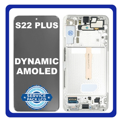 &Gamma;&nu;ή&sigma;&iota;&omicron; Original Samsung Galaxy S22+ 5G, S22 Plus 5G (SM-S906B, SM-S906B/DS) Dynamic AMOLED LCD Display Screen Assembly &Omicron;&theta;ό&nu;&eta; + Touch Screen Digitizer &Mu;&eta;&chi;&alpha;&nu;&iota;&sigma;&mu;ό&sigmaf; &Alpha;&phi;ή&sigmaf; + Frame Bezel &Pi;&lambda;&alpha;ί&sigma;&iota;&omicron; &Sigma;&alpha;&sigma;ί White Ά&sigma;&pi;&rho;&omicron; GH82-27500B (Service Pack By Samsung)