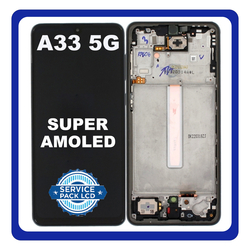 &Gamma;&nu;ή&sigma;&iota;&alpha; Original Samsung Galaxy A33 5G, GalaxyA33 5G (SM-A336E, SM-A336B) Super AMOLED LCD Display Screen Assembly &Omicron;&theta;ό&nu;&eta; + Touch Screen Digitizer &Mu;&eta;&chi;&alpha;&nu;&iota;&sigma;&mu;ό&sigmaf; &Alpha;&phi;ή&sigmaf; + Frame Bezel &Pi;&lambda;&alpha;ί&sigma;&iota;&omicron; &Sigma;&alpha;&sigma;ί Black &Mu;&alpha;ύ&rho;&omicron; GH82-28143A GH82-28144A (Service Pack By Samsung)