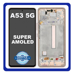 &Gamma;&nu;ή&sigma;&iota;&alpha; Original Samsung Galaxy A53 5G, GalaxyA53 5G (SM-A536B, SM-A536B/DS) Super AMOLED LCD Display Screen Assembly &Omicron;&theta;ό&nu;&eta; + Touch Screen Digitizer &Mu;&eta;&chi;&alpha;&nu;&iota;&sigma;&mu;ό&sigmaf; &Alpha;&phi;ή&sigmaf; + Frame Bezel &Pi;&lambda;&alpha;ί&sigma;&iota;&omicron; &Sigma;&alpha;&sigma;ί Peach/Gold GH82-28024D GH97-28025D (Service Pack By Samsung)