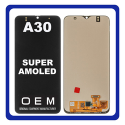 HQ OEM &Sigma;&upsilon;&mu;&beta;&alpha;&tau;ό &Gamma;&iota;&alpha; Samsung Galaxy A30, Galaxy A 30 (SM-A305F, SM-A305FN, SM-A305G) Super AMOLED LCD Display Screen Assembly &Omicron;&theta;ό&nu;&eta; + Touch Screen Digitizer &Mu;&eta;&chi;&alpha;&nu;&iota;&sigma;&mu;ό&sigmaf; &Alpha;&phi;ή&sigmaf; Black &Mu;&alpha;ύ&rho;&omicron; (Grade AAA+++)