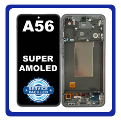 &Gamma;&nu;ή&sigma;&iota;&alpha; Original Samsung Galaxy A56 5G (SM-A566V, SM-A566B) Super AMOLED LCD Display Screen Assembly &Omicron;&theta;ό&nu;&eta; + Touch Screen Digitizer &Mu;&eta;&chi;&alpha;&nu;&iota;&sigma;&mu;ό&sigmaf; &Alpha;&phi;ή&sigmaf; + Frame Bezel Graphite GH82-36829A​​​ (Service Pack By Samsung)