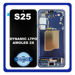 &Gamma;&nu;ή&sigma;&iota;&alpha; Original Samsung Galaxy S25 5G (SM-S931B, SM-S931B/DS) Dynamic LTPO AMOLED 2X LCD Display Screen Assembly &Omicron;&theta;ό&nu;&eta; + Touch Screen Digitizer &Mu;&eta;&chi;&alpha;&nu;&iota;&sigma;&mu;ό&sigmaf; &Alpha;&phi;ή&sigmaf; + Frame Bezel &Pi;&lambda;&alpha;ί&sigma;&iota;&omicron; &Sigma;&alpha;&sigma;ί Navy Blue &Mu;&pi;&lambda;&epsilon; GH82-36329D​ (Service Pack By Samsung)