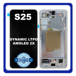 &Gamma;&nu;ή&sigma;&iota;&alpha; Original Samsung Galaxy S25 5G (SM-S931B, SM-S931B/DS) Dynamic LTPO AMOLED 2X LCD Display Screen Assembly &Omicron;&theta;ό&nu;&eta; + Touch Screen Digitizer &Mu;&eta;&chi;&alpha;&nu;&iota;&sigma;&mu;ό&sigmaf; &Alpha;&phi;ή&sigmaf; + Frame Bezel &Pi;&lambda;&alpha;ί&sigma;&iota;&omicron; &Sigma;&alpha;&sigma;ί Icy Blue GH82-36329C (Service Pack By Samsung)