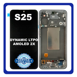 &Gamma;&nu;ή&sigma;&iota;&alpha; Original Samsung Galaxy S25 5G (SM-S931B, SM-S931B/DS) Dynamic LTPO AMOLED 2X LCD Display Screen Assembly &Omicron;&theta;ό&nu;&eta; + Touch Screen Digitizer &Mu;&eta;&chi;&alpha;&nu;&iota;&sigma;&mu;ό&sigmaf; &Alpha;&phi;ή&sigmaf; + Frame Bezel &Pi;&lambda;&alpha;ί&sigma;&iota;&omicron; &Sigma;&alpha;&sigma;ί Silver Shadow &Alpha;&sigma;&eta;&mu;ί GH82-36329A (Service Pack By Samsung)