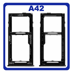 Original &Gamma;&nu;ή&sigma;&iota;&omicron; Samsung Galaxy A42 5G A426 (SM-A426B, SM-A426B/DS, SM-A4260, SM-A426U) SIM Card Tray Cover Assy + Micro SD Tray Slot &Upsilon;&pi;&omicron;&delta;&omicron;&chi;έ&alpha;&sigmaf; &Beta;ά&sigma;&eta; &Theta;ή&kappa;&eta; &Kappa;ά&rho;&tau;&alpha;&sigmaf; SIM &Kappa;ά&lambda;&upsilon;&mu;&mu;&alpha; Black &Mu;&alpha;ύ&rho;&omicron; GH64-08247A (Service Pack By Samsung)