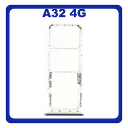 &Gamma;&nu;ή&sigma;&iota;&alpha; Original Samsung Galaxy A32 4G (SM-A325F, SM-A325F/DS, SM-A325M, SM-A325N) SIM Card Tray + Micro SD Tray Slot &Upsilon;&pi;&omicron;&delta;&omicron;&chi;έ&alpha;&sigmaf; &Beta;ά&sigma;&eta; &Theta;ή&kappa;&eta; &Kappa;ά&rho;&tau;&alpha;&sigmaf; SIM Awesome White Ά&sigma;&pi;&rho;&omicron; GH98-46409B​ (Service Pack By Samsung)
