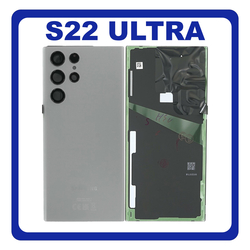 &Gamma;&nu;ή&sigma;&iota;&alpha; Original Samsung Galaxy S22 Ultra 5G (SM-S908B, SM-S908B/DS, SM-S908) Rear Back Battery Cover &Pi;ί&sigma;&omega; &Kappa;ά&lambda;&upsilon;&mu;&mu;&alpha; &Kappa;&alpha;&pi;ά&kappa;&iota; &Pi;&lambda;ά&tau;&eta; &Mu;&pi;&alpha;&tau;&alpha;&rho;ί&alpha;&sigmaf; + Camera Lens &Tau;&zeta;&alpha;&mu;ά&kappa;&iota; &Kappa;ά&mu;&epsilon;&rho;&alpha;&sigmaf; Graphite &Gamma;&kappa;&rho;&iota; GH82-27457E (Service Pack By Samsung)