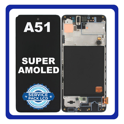 HQ OEM &Sigma;&upsilon;&mu;&beta;&alpha;&tau;ό &Gamma;&iota;&alpha; Samsung Galaxy A51 (SM-A515F) Super AMOLED LCD Display Screen Assembly &Omicron;&theta;ό&nu;&eta; + Touch Screen Digitizer &Mu;&eta;&chi;&alpha;&nu;&iota;&sigma;&mu;ό&sigmaf; &Alpha;&phi;ή&sigmaf; + Frame Bezel &Pi;&lambda;&alpha;ί&sigma;&iota;&omicron; &Sigma;&alpha;&sigma;ί Prism Crush Black &Mu;&alpha;ύ&rho;&omicron; (Premium A+)