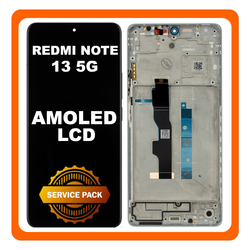 &Gamma;&nu;ή&sigma;&iota;&alpha; Original Xiaomi Redmi Note 13 5G (2312DRAABG, 2312DRAABI), AMOLED LCD Display Screen Assembly &Omicron;&theta;ό&nu;&eta; + Touch Screen Digitizer &Mu;&eta;&chi;&alpha;&nu;&iota;&sigma;&mu;ό&sigmaf; &Alpha;&phi;ή&sigmaf; + Frame Bezel &Pi;&lambda;&alpha;ί&sigma;&iota;&omicron; &Sigma;&alpha;&sigma;ί Arctic White Ά&sigma;&pi;&rho;&omicron; 5600040N1700 (Service Pack By Xiaomi)