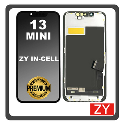 HQ OEM &Sigma;&upsilon;&mu;&beta;&alpha;&tau;ό Apple iPhone 13 Mini, iPhone 13Mini (A2628, A2481) ZY In-Cell LCD Display Screen Assembly &Omicron;&theta;ό&nu;&eta; + Touch Screen Digitizer &Mu;&eta;&chi;&alpha;&nu;&iota;&sigma;&mu;ό&sigmaf; &Alpha;&phi;ή&sigmaf; Black &Mu;&alpha;ύ&rho;&omicron; (Premium A+)
