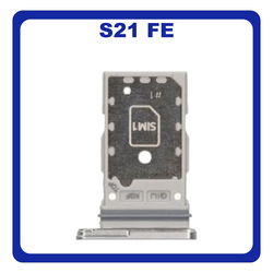 &Gamma;&nu;ή&sigma;&iota;&omicron; Original Samsung Galaxy S21 FE 5G, Galaxy S21FE 5G (SM-G990F, SM-G990B/DS) Sim Card Tray Dual Sim &Upsilon;&pi;&omicron;&delta;&omicron;&chi;έ&alpha;&sigmaf; &Theta;ή&kappa;&eta;&sigmaf; &Kappa;ά&rho;&tau;&alpha;&sigmaf; Sim White Ά&sigma;&pi;&rho;&omicron; GH98-46790B​ (Service Pack By Samsung)