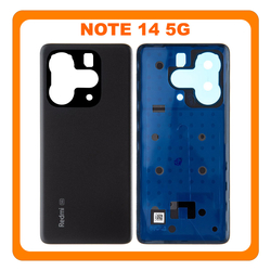 HQ OEM &Sigma;&upsilon;&mu;&beta;&alpha;&tau;ό &Mu;&epsilon; Xiaomi Redmi Note 14 5G (24094RAD4G) Rear Back Battery Cover &Pi;ί&sigma;&omega; &Kappa;&alpha;&pi;ά&kappa;&iota; &Pi;&lambda;ά&tau;&eta; &Mu;&pi;&alpha;&tau;&alpha;&rho;ί&alpha;&sigmaf; Midnight Black &Mu;&alpha;ύ&rho;&omicron; (Premium A+)
