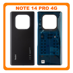 HQ OEM &Sigma;&upsilon;&mu;&beta;&alpha;&tau;ό &Mu;&epsilon; Xiaomi Redmi Note 14 Pro 4G (24116RACCG) Rear Back Battery Cover &Pi;ί&sigma;&omega; &Kappa;&alpha;&pi;ά&kappa;&iota; &Pi;&lambda;ά&tau;&eta; &Mu;&pi;&alpha;&tau;&alpha;&rho;ί&alpha;&sigmaf; Midnight Black &Mu;&alpha;ύ&rho;&omicron; (Premium A+)