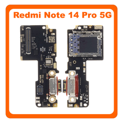 HQ OEM &Sigma;&upsilon;&mu;&beta;&alpha;&tau;ό &Mu;&epsilon; Xiaomi Redmi Note 14 Pro 5G, Redmi Note14 Pro 5G (24090RA29G), USB Type-C Charging Dock Connector Flex Sub Board, &Kappa;&alpha;&lambda;&omega;&delta;&iota;&omicron;&tau;&alpha;&iota;&nu;ί&alpha; &Upsilon;&pi;ό &Pi;&lambda;&alpha;&kappa;έ&tau;&alpha; &Phi;ό&rho;&tau;&iota;&sigma;&eta;&sigmaf; + Microphone &Mu;&iota;&kappa;&rho;ό&phi;&omega;&nu;&omicron; + Sim Reader (Premium A+)