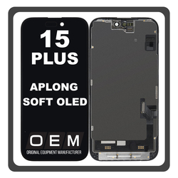 HQ OEM &Sigma;&upsilon;&mu;&beta;&alpha;&tau;ό &Mu;&epsilon; iPhone 15 Plus, iPhone 15+ (A3094, A2847) APLONG SOFT OLED LCD Display Screen Assembly &Omicron;&theta;ό&nu;&eta; + Touch Screen Digitizer &Mu;&eta;&chi;&alpha;&nu;&iota;&sigma;&mu;ό&sigmaf; &Alpha;&phi;ή&sigmaf; Black &Mu;&alpha;ύ&rho;&omicron; (Premium A+) (Lifetime Warranty &Gamma;&iota;&alpha; &Sigma;&upsilon;&nu;&epsilon;&rho;&gamma;&alpha;&tau;&epsilon;&sigmaf; B2B​)