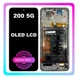 &Gamma;&nu;ή&sigma;&iota;&alpha; Original Honor 200 (ELI-AN00, ELI-NX9) OLED LCD Display Screen Assembly &Omicron;&theta;ό&nu;&eta; + Touch Screen Digitizer &Mu;&eta;&chi;&alpha;&nu;&iota;&sigma;&mu;ό&sigmaf; &Alpha;&phi;ή&sigmaf; + Frame &Pi;&lambda;&alpha;ί&sigma;&iota;&omicron; + Battery &Mu;&pi;&alpha;&tau;&alpha;&rho;ί&alpha; White Ά&sigma;&pi;&rho;&omicron; 0235ALRK (Service Pack By Honor)