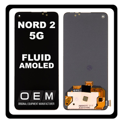 HQ OEM &Sigma;&upsilon;&mu;&beta;&alpha;&tau;ό &Mu;&epsilon; OnePlus Nord 2 5G (DN2101, DN2103) Fluid Amoled LCD Display Screen Assembly &Omicron;&theta;ό&nu;&eta; + Touch Screen Digitizer &Mu;&eta;&chi;&alpha;&nu;&iota;&sigma;&mu;ό&sigmaf; &Alpha;&phi;ή&sigmaf; Black &Mu;&alpha;ύ&rho;&omicron; (Premium A+)