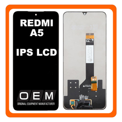 HQ OEM &Sigma;&upsilon;&mu;&beta;&alpha;&tau;ό &Mu;&epsilon; Xiaomi Redmi A5 (25028PC03G, 25028RN03A, 25028RN03I), IPS LCD Display Screen Assembly &Omicron;&theta;ό&nu;&eta; + Touch Screen Digitizer &Mu;&eta;&chi;&alpha;&nu;&iota;&sigma;&mu;ό&sigmaf; &Alpha;&phi;ή&sigmaf; Black &Mu;&alpha;ύ&rho;&omicron; Long Flex​ (Premium A+)