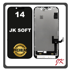 HQ OEM &Sigma;&upsilon;&mu;&beta;&alpha;&tau;ό &Mu;&epsilon; iPhone 14, iPhone14 (A2882, A2649) JK SOFT OLED LCD Display Screen Assembly &Omicron;&theta;ό&nu;&eta; + Touch Screen Digitizer &Mu;&eta;&chi;&alpha;&nu;&iota;&sigma;&mu;ό&sigmaf; &Alpha;&phi;ή&sigmaf; Black &Mu;&alpha;ύ&rho;&omicron; (Premium A+)