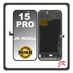 HQ OEM &Sigma;&upsilon;&mu;&beta;&alpha;&tau;ό &Mu;&epsilon; iPhone 15 Pro, iPhone 15Pro (A2848, A3101) JK InCell LCD Display Screen Assembly &Omicron;&theta;ό&nu;&eta; + Touch Screen Digitizer &Mu;&eta;&chi;&alpha;&nu;&iota;&sigma;&mu;ό&sigmaf; &Alpha;&phi;ή&sigmaf; Black &Mu;&alpha;ύ&rho;&omicron; (Premium A+)