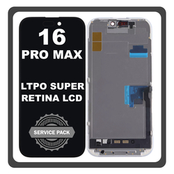 &Gamma;&nu;ή&sigma;&iota;&alpha; Original Apple iPhone 16 Pro Max (A3296, A3084) LTPO Super Retina XDR OLED LCD Display Screen Assembly &Omicron;&theta;ό&nu;&eta; + Touch Screen Digitizer &Mu;&eta;&chi;&alpha;&nu;&iota;&sigma;&mu;ό&sigmaf; &Alpha;&phi;ή&sigmaf; Black &Mu;&alpha;ύ&rho;&omicron; CH661-44955 (Service Pack)