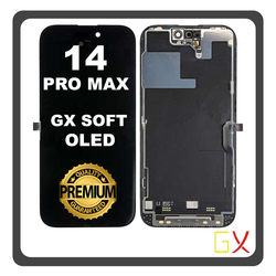 HQ OEM &Sigma;&upsilon;&mu;&beta;&alpha;&tau;ό &Mu;&epsilon; Apple iPhone 14 Pro Max, iPhone14 Pro Max (A2894, A2651, A2893) GX Soft Super Retina XDR OLED LCD Display Screen Assembly &Omicron;&theta;ό&nu;&eta; + Touch Screen Digitizer &Mu;&eta;&chi;&alpha;&nu;&iota;&sigma;&mu;ό&sigmaf; &Alpha;&phi;ή&sigmaf; Black &Mu;&alpha;ύ&rho;&omicron; (Premium A+)