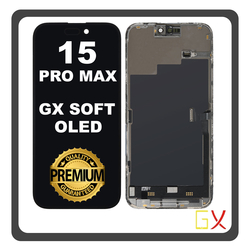 HQ OEM &Sigma;&upsilon;&mu;&beta;&alpha;&tau;ό &Mu;&epsilon; Apple iPhone 15 Pro Max, iPhone15 Pro Max (A2849, A3105, A3106, A3108) GX Soft LTPO Super Retina XDR OLED LCD Display Screen Assembly &Omicron;&theta;ό&nu;&eta; + Touch Screen Digitizer &Mu;&eta;&chi;&alpha;&nu;&iota;&sigma;&mu;ό&sigmaf; &Alpha;&phi;ή&sigmaf; Black &Mu;&alpha;ύ&rho;&omicron; (Premium A+)