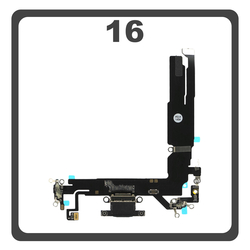 &Gamma;&nu;ή&sigma;&iota;&alpha; Original For Apple iPhone 16, iPhone16 (A3287, A3081) Charging Dock Connector Type C Flex &Kappa;&alpha;&lambda;&omega;&delta;&iota;&omicron;&tau;&alpha;&iota;&nu;ί&alpha; &Kappa;&omicron;&nu;έ&kappa;&tau;&omicron;&rho;&alpha;&sigmaf; &Phi;ό&rho;&tau;&iota;&sigma;&eta;&sigmaf; + Microphone &Mu;&iota;&kappa;&rho;ό&phi;&omega;&nu;&omicron; Black &Mu;&alpha;ύ&rho;&omicron; Pulled