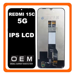 HQ OEM &Sigma;&upsilon;&mu;&beta;&alpha;&tau;ό &Mu;&epsilon; Xiaomi Redmi 15C 5G (2508CRN2BC, 2508CRN2BG) IPS LCD Display Screen Assembly &Omicron;&theta;ό&nu;&eta; + Touch Screen Digitizer &Mu;&eta;&chi;&alpha;&nu;&iota;&sigma;&mu;ό&sigmaf; &Alpha;&phi;ή&sigmaf; Black &Mu;&alpha;ύ&rho;&omicron; (Premium A+)