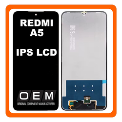 HQ OEM &Sigma;&upsilon;&mu;&beta;&alpha;&tau;ό &Mu;&epsilon; Xiaomi Redmi A5 4G NFC (25028RN03Y), IPS LCD Display Screen Assembly &Omicron;&theta;ό&nu;&eta; + Touch Screen Digitizer &Mu;&eta;&chi;&alpha;&nu;&iota;&sigma;&mu;ό&sigmaf; &Alpha;&phi;ή&sigmaf; Black &Mu;&alpha;ύ&rho;&omicron; Short Flex (Premium A+)