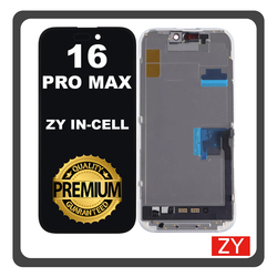 HQ OEM For Apple iPhone 16 Pro Max, iPhone 16 ProMax (A3296, A3084) ZY InCell LCD Display Screen Assembly &Omicron;&theta;ό&nu;&eta; + Touch Screen Digitizer &Mu;&eta;&chi;&alpha;&nu;&iota;&sigma;&mu;ό&sigmaf; &Alpha;&phi;ή&sigmaf; With IC Removable Black &Mu;&alpha;ύ&rho;&omicron; (Premium A+)