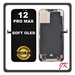 HQ OEM &Sigma;&upsilon;&mu;&beta;&alpha;&tau;ό &Mu;&epsilon; Apple iPhone 12 Pro Max, iPhone12 ProMax (A2411, A2342) JK SOFT OLED LCD Display Screen Assembly &Omicron;&theta;ό&nu;&eta; + Touch Screen Digitizer &Mu;&eta;&chi;&alpha;&nu;&iota;&sigma;&mu;ό&sigmaf; &Alpha;&phi;ή&sigmaf; Black &Mu;&alpha;ύ&rho;&omicron; (Premium A+)